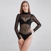 Fashion Mesh Long Sleeve Jumpsuit Female Silm Sexy See-through Sexy Temptation Nightclub Dance Performance Jumpsuit