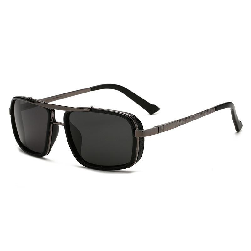 2023 New Arrival Mens Double Bridge Designer Sunglasses Metal Black Lens Oversize Women Men Polarized Uv400 Sunglasses