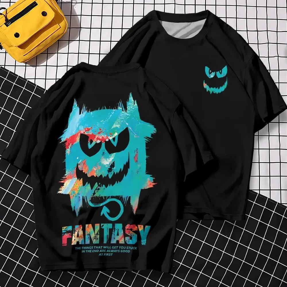 2025 new Men's summer anime printing plus size T-shirt men's summer loose casual T-shirt cotton men's clothing  tops