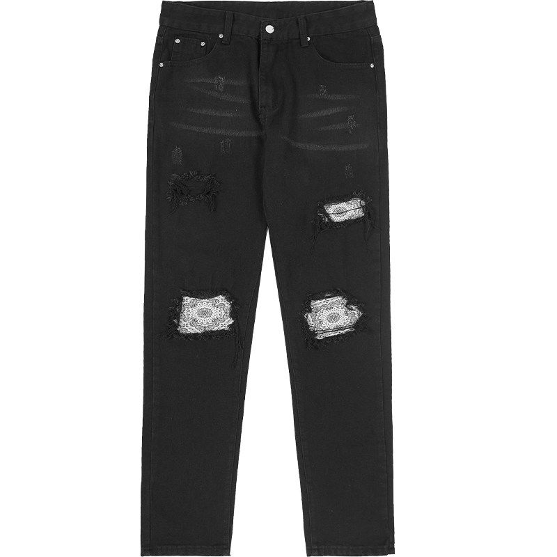

Ripped Street Sense Do the Old Cowboy Trousers Paisley Black XL