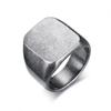Men's Stainless Steel Square Ring – European & American Style, Engravable for Graduation - Model RC-294