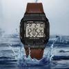 Top Brand New Square Classic Retro Belt Sports Electronic Watch Student Men's Multifunctional Waterproof Wristwatch