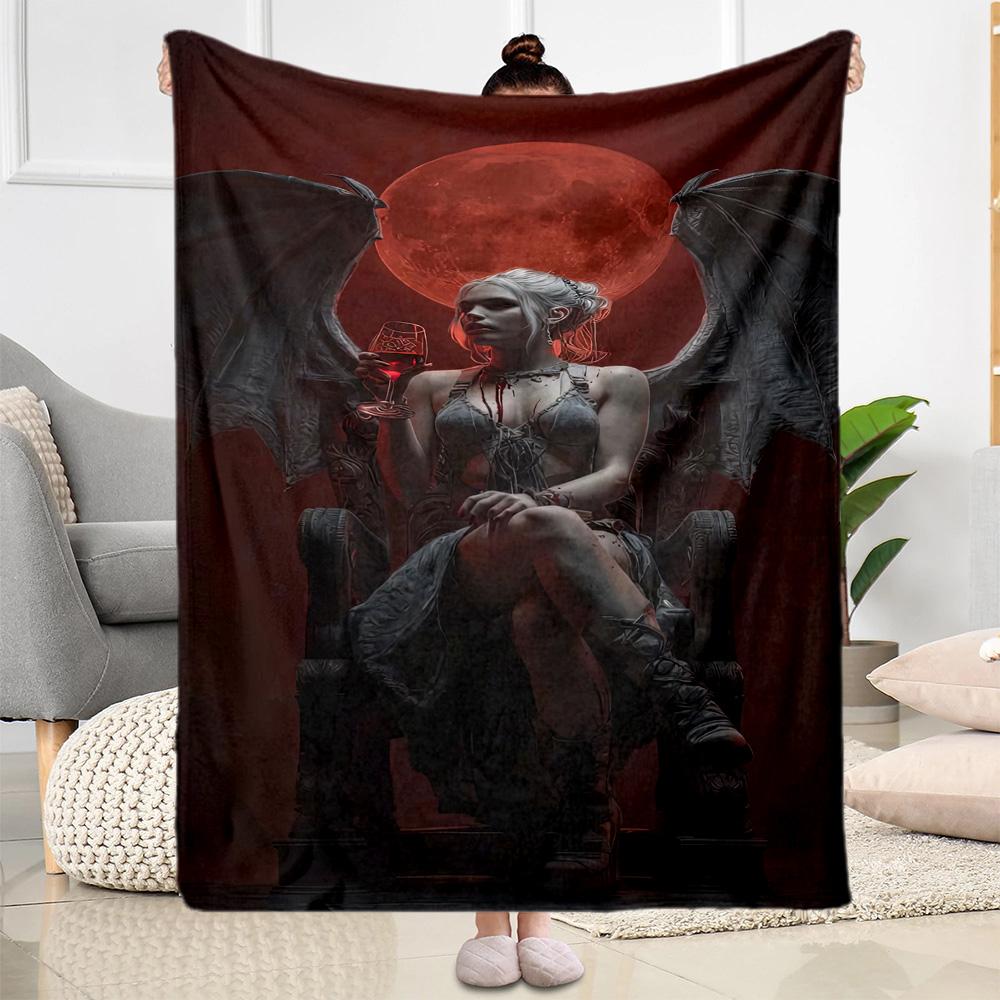 Gothic Style Blanket Soft Warm Cozy Suitable for Seaside Chair Office Four Seasons Universal Stylish Decor Suitable for Gifting Relatives and Friends