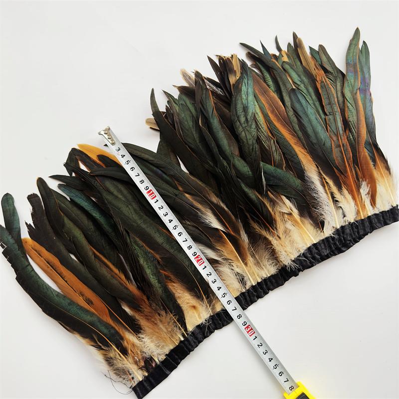 10Yard/lot 25-30CM Chicken Feathers Trim Cloth Sideband Rooster Tail Feather Trims Clothing Wedding Decoration