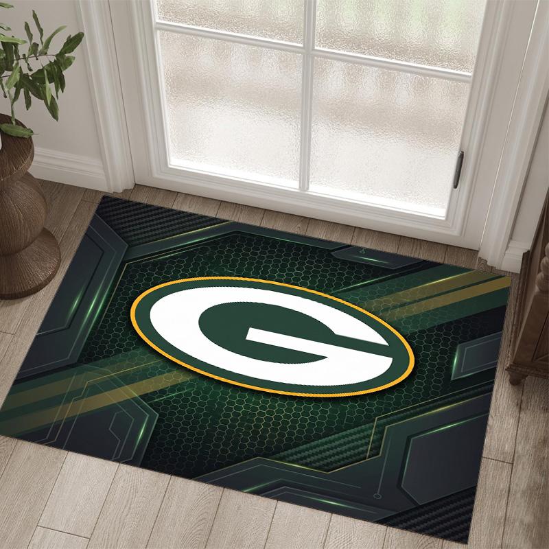 Tappeto in Velluto Cristallo Design Green Bay Packers Accogliente Non?Tappeto Stampato Antiscivolo per Camera da Letto Soggiorno Ingresso
