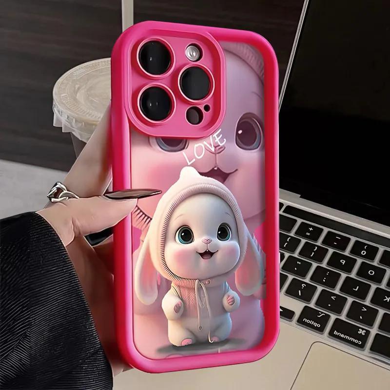"Rozkošný pouzdro se zajíčkem pro iPhone 11/12/13/14/15 Pro Max - Měkká TPU ochrana"