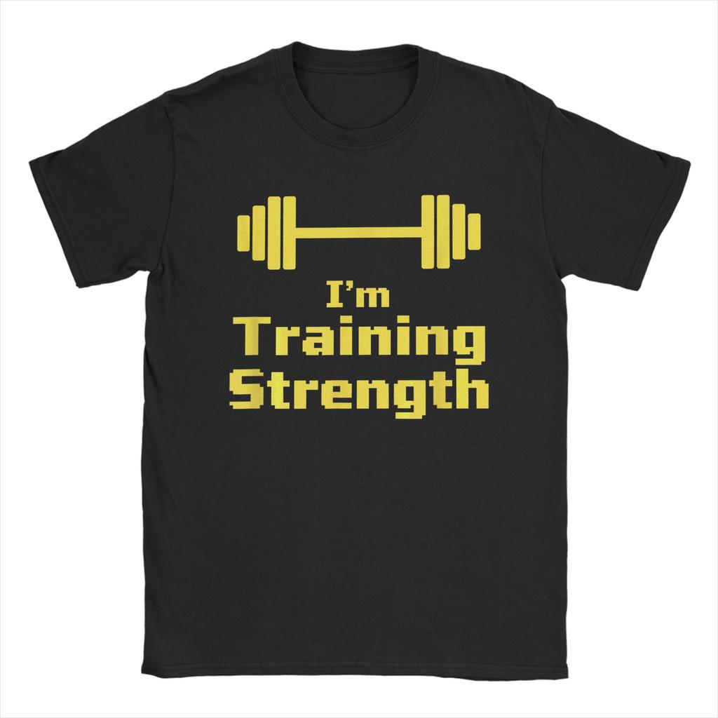 Im Training Strength Barbell Fitness Weightlifting Wellness T Shirt Summer Pure Cotton T Shirts For Couple Popular Tshirt