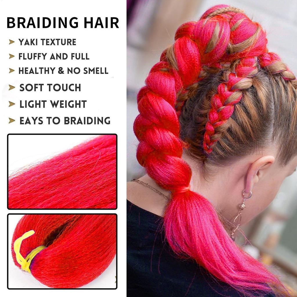 Braiding Hair Synthetic Colored Braiding Hair Straight No Shedding Beauty Styling Hairpieces for Masquerade Balls Cosplay Stage
