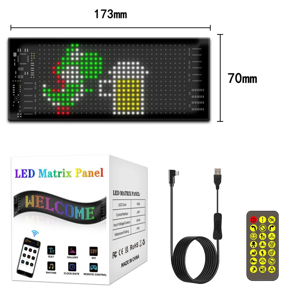Demon Eyes Car LED Logo APP LED Matrix Pixel Panel Night Light DIY Programmable Flexible LED Display for Car Truck Accessorie