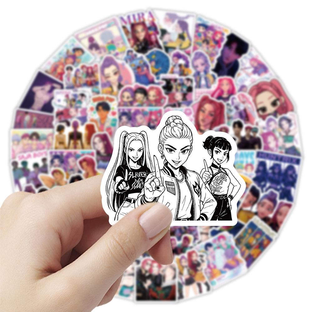 104PCS Funny Kpop Demon Hunters Anime Stickers DIY Motorcycle Bicycles Suitcases Water Bottles Kids Waterproof Sticker Toy