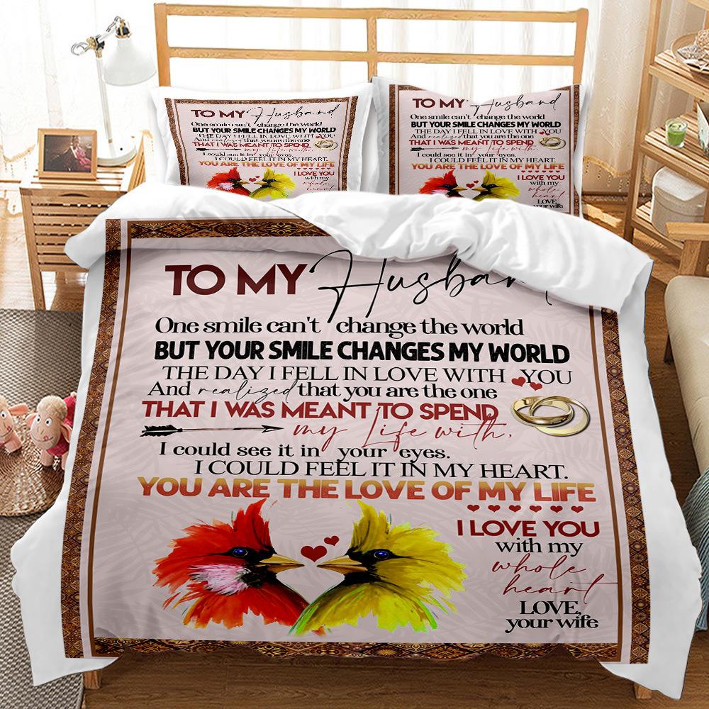 3D Digitally Printed Postcard Envelope Animal Model Three-Piece Set Abrasive Quilt Cover Bedding Kit