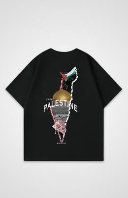 Free Palestine Överskjorta Trendigt Märke Herr Dam Bomull Vardaglig Lös Mode Streetwear Hip Hop Kvinna Man Kortärmad Rundhalsad Topp Kläder