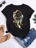 Women's Pattern Short Sleeve T-Shirt Women's Summer Clothing Feather 90S Fashion Women's University T-Shirt