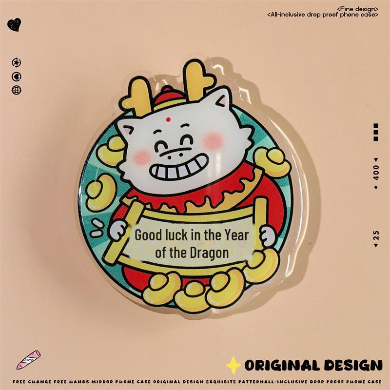 Zhitai Desktop Rotating Magnetic Cartoon Phone Holder with Lazy Telescopic Airbag Design