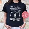 Hot Dog Camping and Kids Tshirt, Funny Weiner Sayings Tee for Outdoor Adventurer, Camp Life Gift for Her, Sarcastic Camper Humor T-and Kids Tshirt