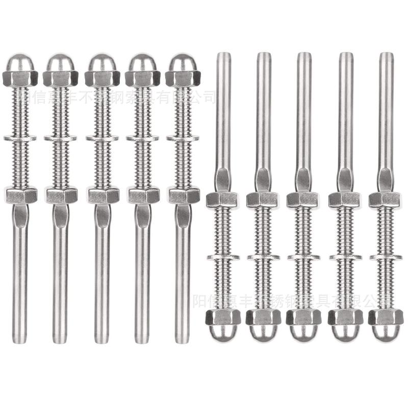 10Pcs Stainless Steel Threaded Tensioner Stud Ends for 1/8'' Cable Railing System High Quality