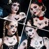 Spooky Bat Pattern Stickers 4Pcs Halloween Spider Tattoo Stickers, 3D Realistic Temporary Body Art Easy To Apply Makeup for Party, Waterproof Fake Web