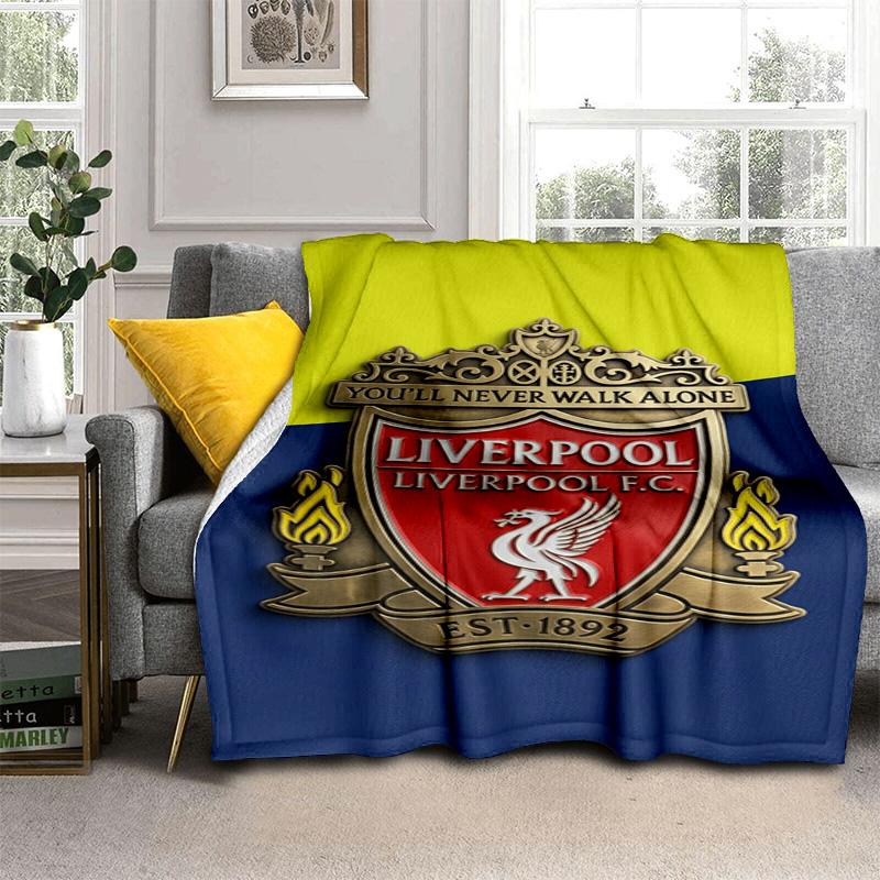Liverpool Fc Crest Print Blanket Blanket Camping Trip Digital Printing Gift Machine Washable