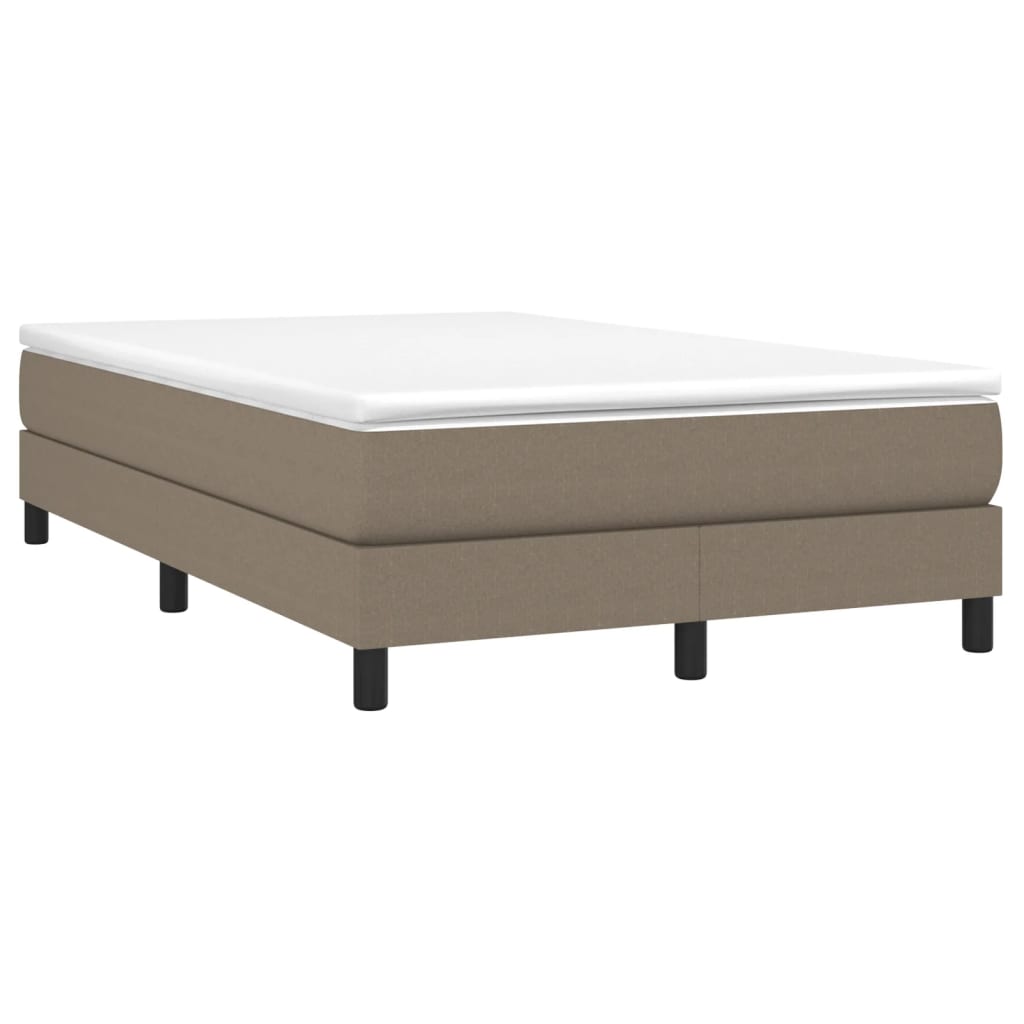 Vidaxl Łóżko Kontynentalne Z Materacem, Taupe, 120X190 Cm, Tkanina