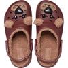 Crocs Classic Lined I Am Brown Bear Comfortable Versatile Slip-Resistant Shock-Absorbing Low-Top Walking Shoes Baby shoes Dark-Brown 210019-2FL