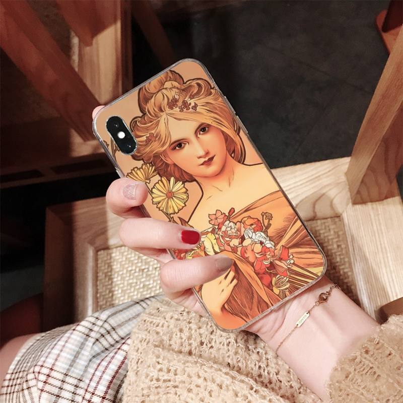 MaiYaCa Art Poster Alphonse Mucha Painted Phone Case for iPhone 11 12 13 Mini Pro XS MAX 8 7 6 6S Plus X 5S SE 2020 XR Case