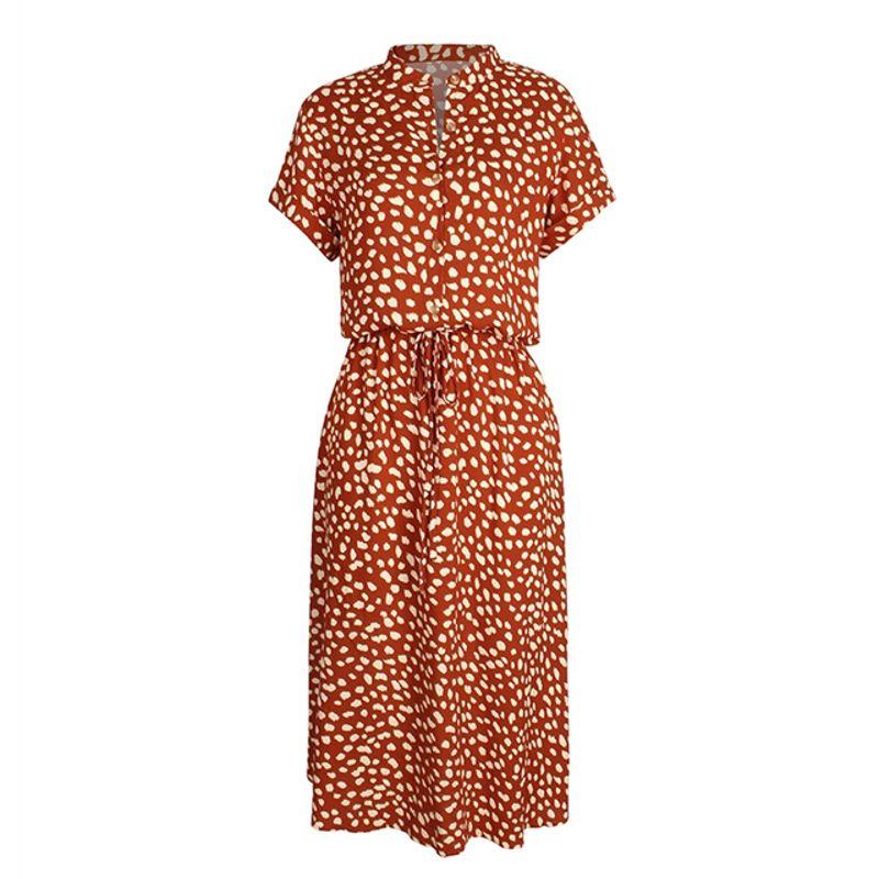 

Summer Dress Female A- line Loose Women Beach Dress Orange M