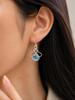 Sky Blue Topaz Gemstone 925 Sterling Silver Handmade Earrings 1.50" Silver Jewelry For Birthday  EE-2-4