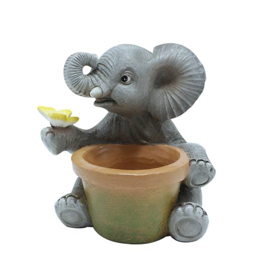 

Чарівний Квітковий Горщик Слон Ручної Роботи Смоляний Горщик для Рослин Декоративний Горщик для Сукулентів для Дому Кімнати Саду Балкону Офісу B