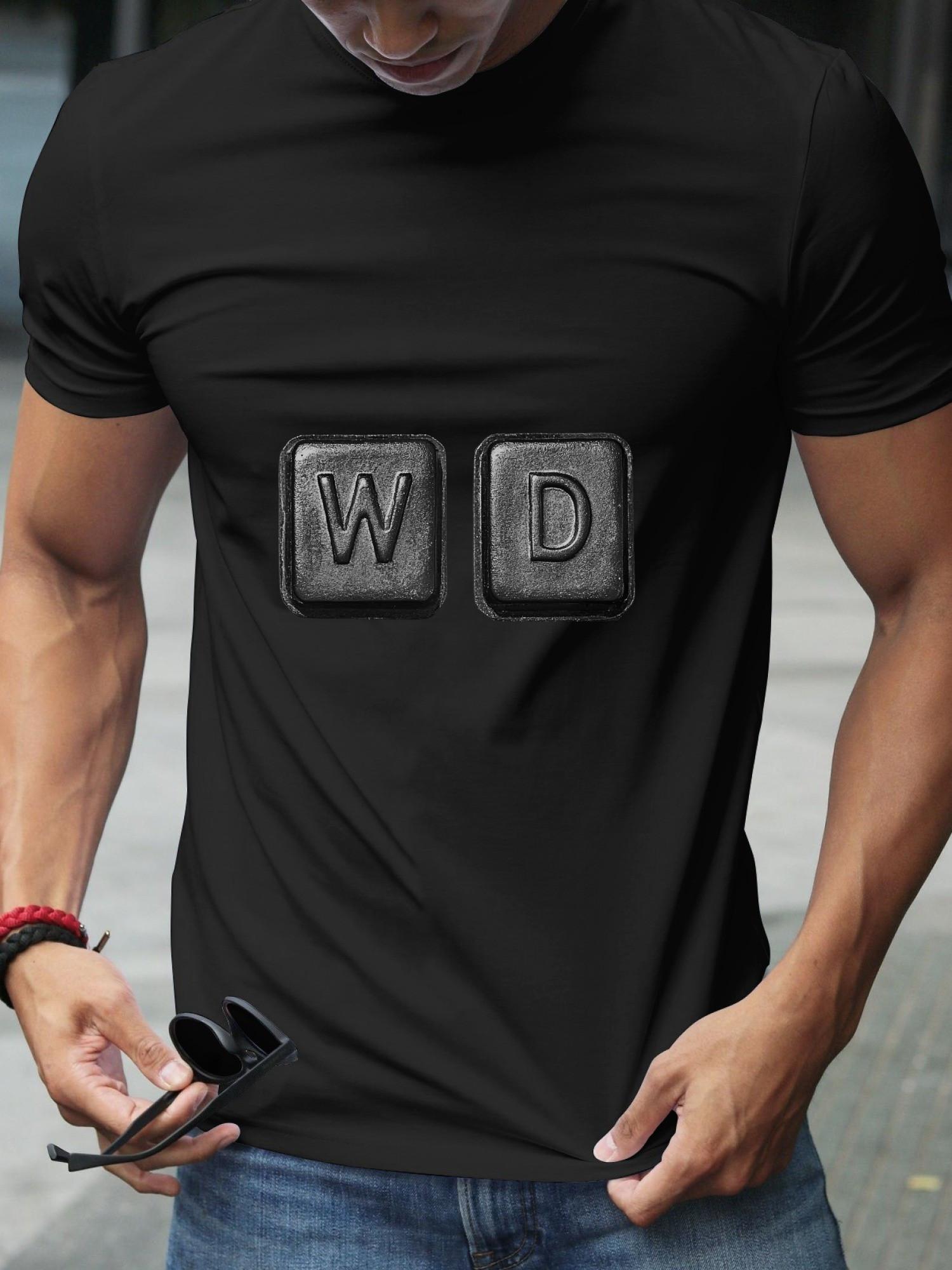 

Metallic Minimalist Keyboard Keys Graphic T-shirt - 180g Cotton Crew Neck Short Sleeve L