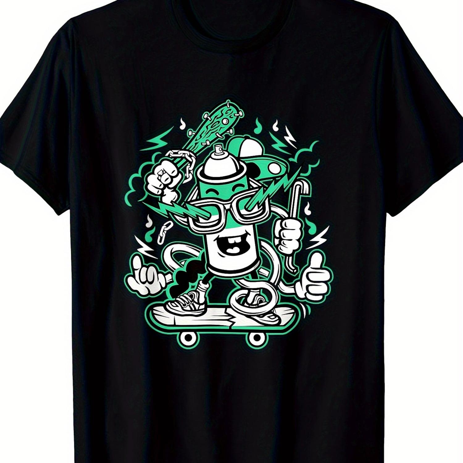 

Cartoon Graffiti T-Shirt, Men s T-Shirt, 220g XXXXXL чёрный