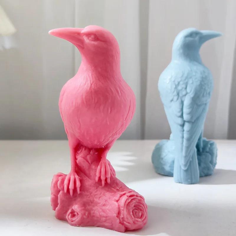 2026New Crow Silicone Mold, Handcrafted Scented Candles, Creative 3D Crows, Desktop Birds, Home Decoration, New Style