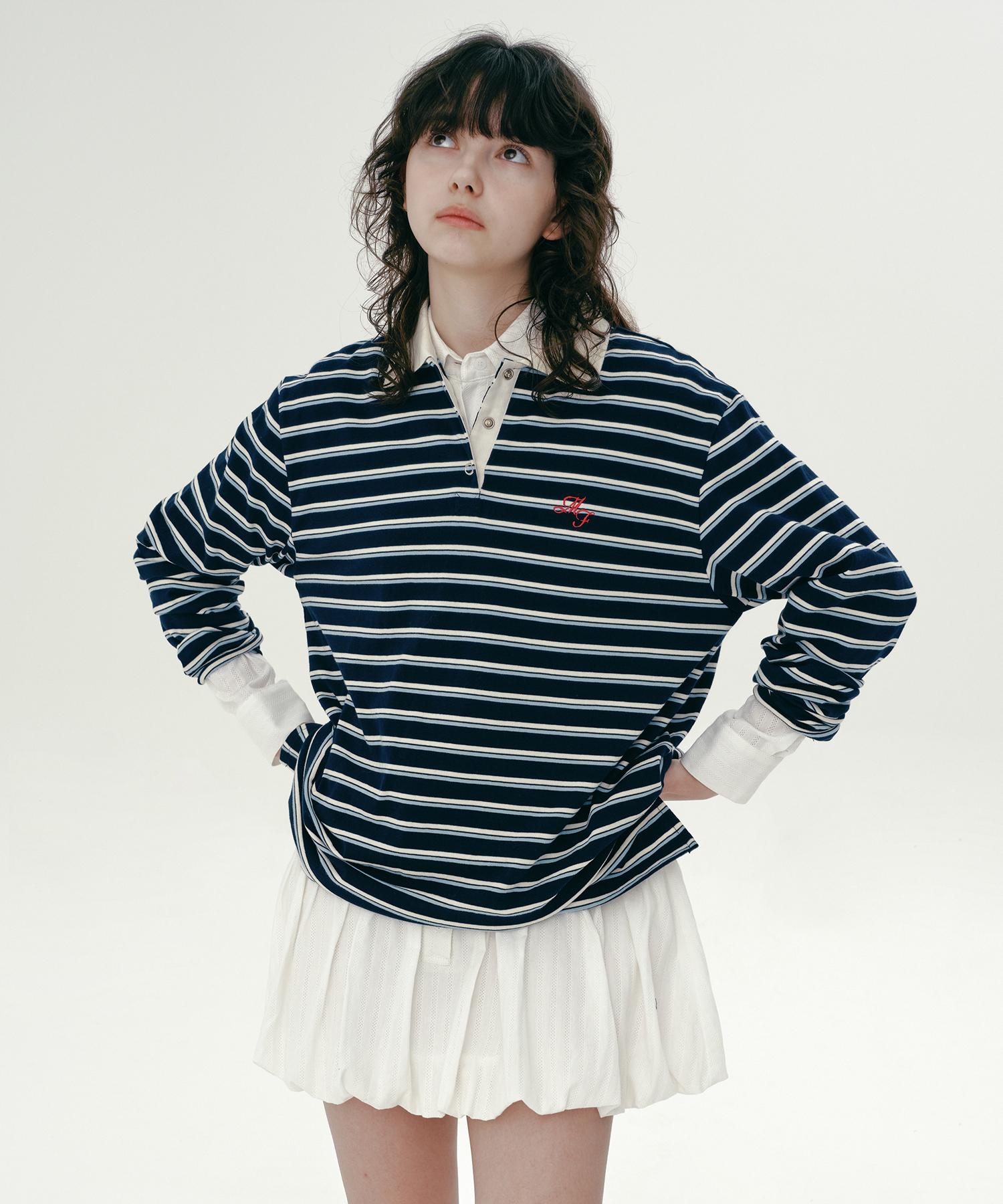 Margarine Fingers Stripe Pk Shirt (Navy)