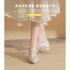 29813 [sheepskin] flat shoes women's thick heel summer 2025 new pointed one-word with Mary Jane single shoes