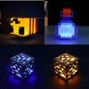 Color Changing Minecraft Themed Night Light With Rechargeable Abs Torch Design For Kids