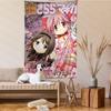 Manga-Mädchen Herz Japanischer Stil Niedlich Wandteppich Atmosphäre Dekoration des Schlafzimmers Wandteppich Nachttisch-Wandteppich Badezimmer-Wandteppich