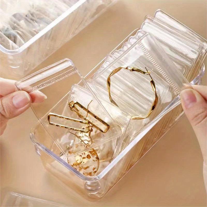 30pcs Transparent Self-Sealing Jewelry Bags - Waterproof PVC Zipper Pouches for Rings and Earrings, Portable Storage Bag, Jewelry Organizer Bag