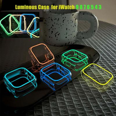 Nouvelle coque lumineuse pour Apple Watch Ultra 49 mm, 45 mm, 44 mm, 41 mm et 40 mm : protection rigide en polycarbonate, compatible avec iWatch 9, 8, 7, 6, 5 et SE.