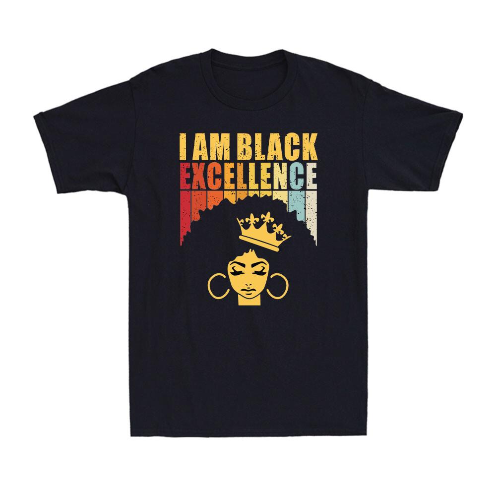I Am Black Excellence African Pride History Month Vintage Retro Men T-shirt S
