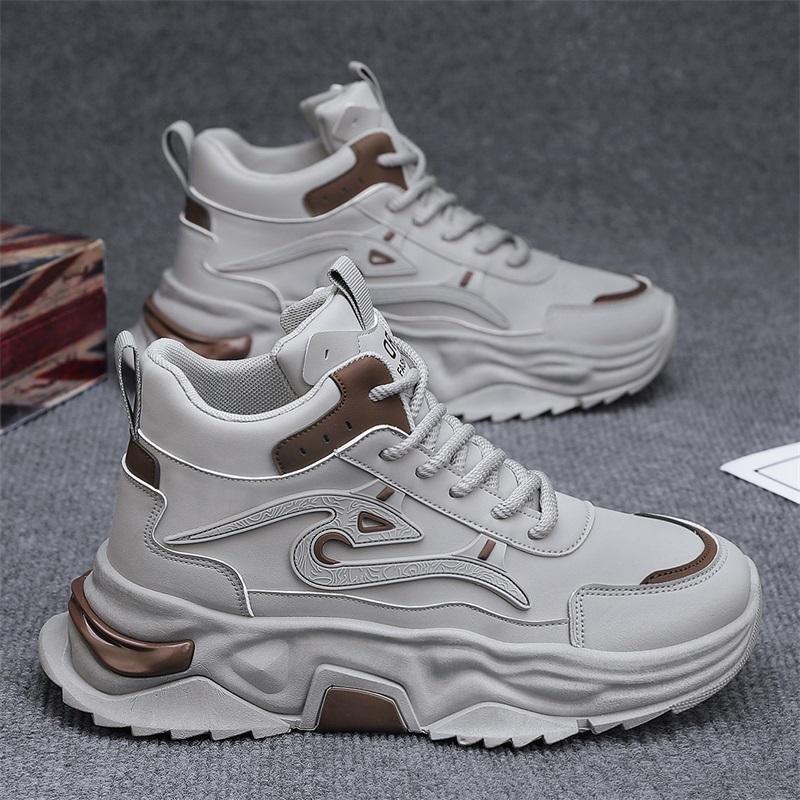 

Мужская обувь осень и зима 2025 новый тренд универсальная молодежная спортивно-повседневная толстоподошвенная увеличивающая рост маленькие белые кроссовки папы 42