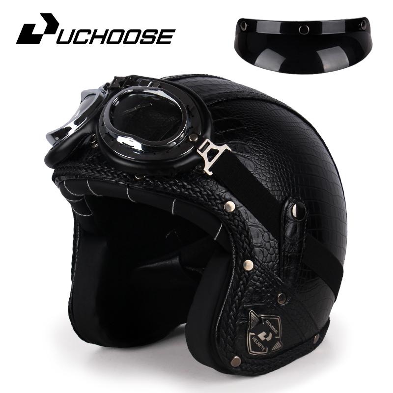 DOT Approved Vintage Motorcycle Helmet 3/4 Open Helmet Scooter Capacetes Motorcycle Equipment