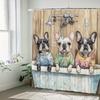 1pc Shower Curtain - Colorful Easter Bunnies and Eggs Pattern for a Festive Bathroom Waterproof