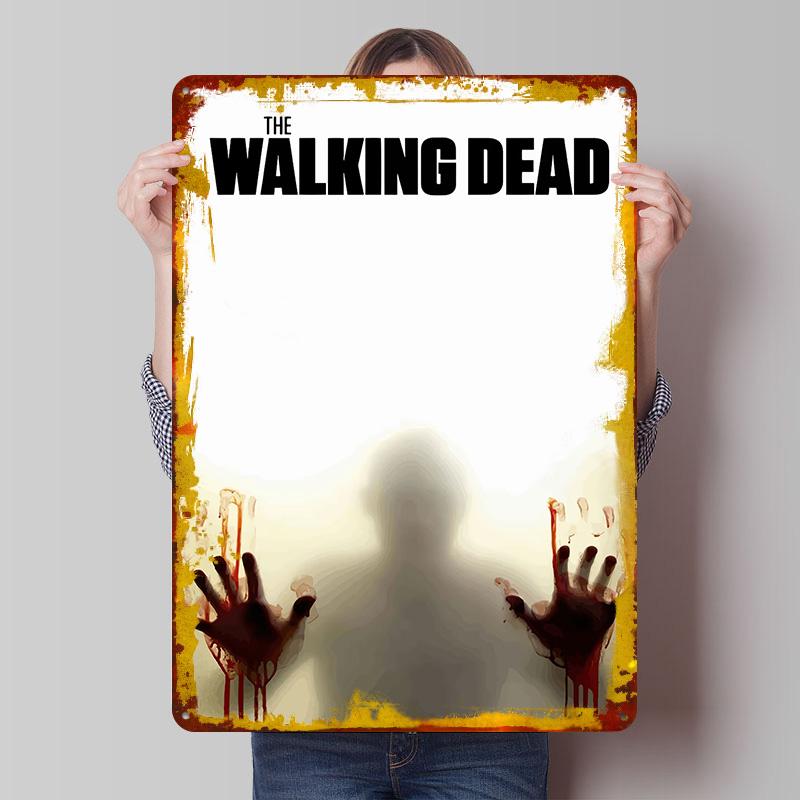 

the Walking Dead Tinplate Poster Customized Wall Art Vintage Retro Metal Signs for Gaming Room Decoration Cozy Man Cave Decor 7.9x11.8In(20x30cm)