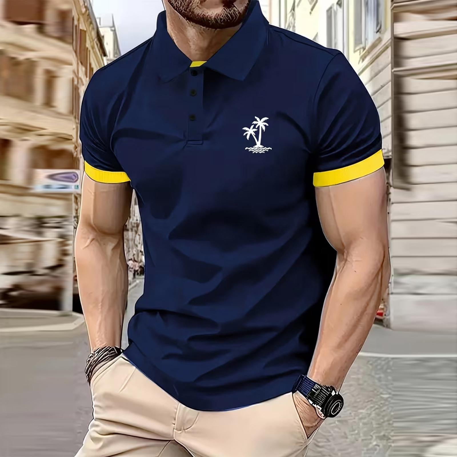 

Men s Collared Multi-color Sports Short-sleeved Shirt XL Темно-синій