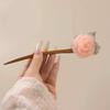 Hair Stick 3D Mesh Yarn Rose Flower Decor Bun Hair Stick Easy to Wear Hair Organizer Clip Hair Styling Accessory