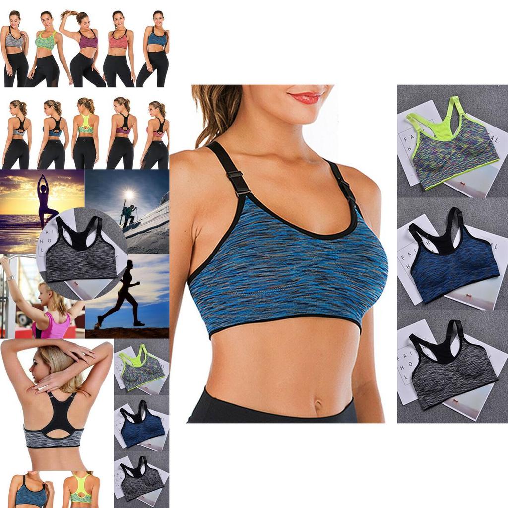 Ultraleichter Gepolsterter Damen Sport-BH mit Verstellbaren Trägern für Yoga und Fitness
