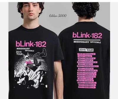 Blink 182 Missionary Impossible 2025 Tour Merchandise Zwart T-shirt
