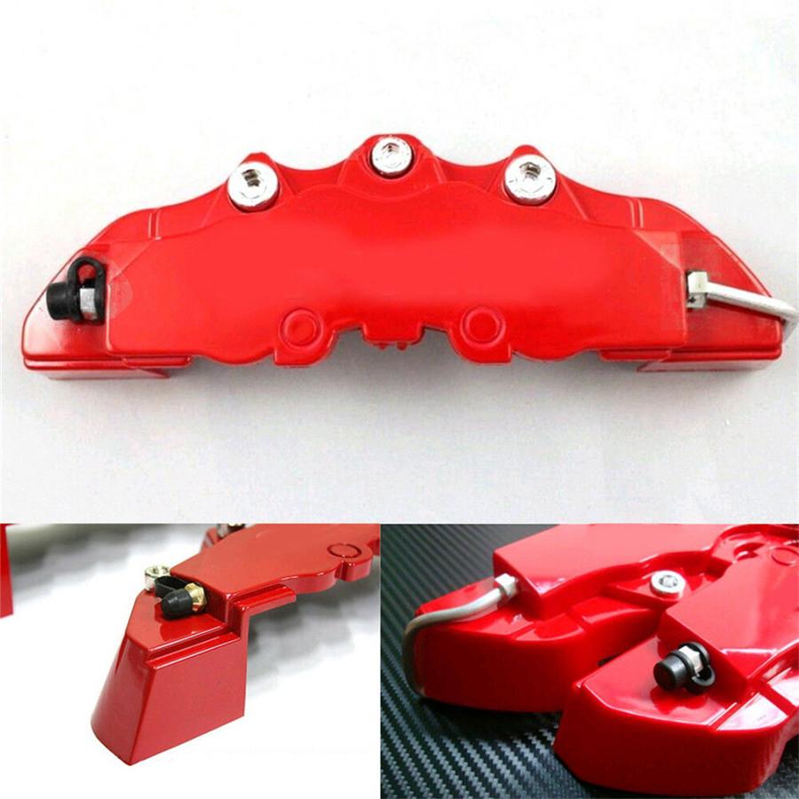 2PCS 3D Red Car Universal Disc Brake Caliper Covers Left & Right Accessories Kit