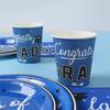 Blue Black Graduation Party Disposable Tableware Set Plate Cup Congrats Grad Class of 2025 Party Decor Graduation Party Supplies