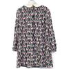GUCCI 516826 2018 Black x Pink Silk Bulldog Dog Print Peter Pan Collar One-Piece dress 38 pink/blackUsed