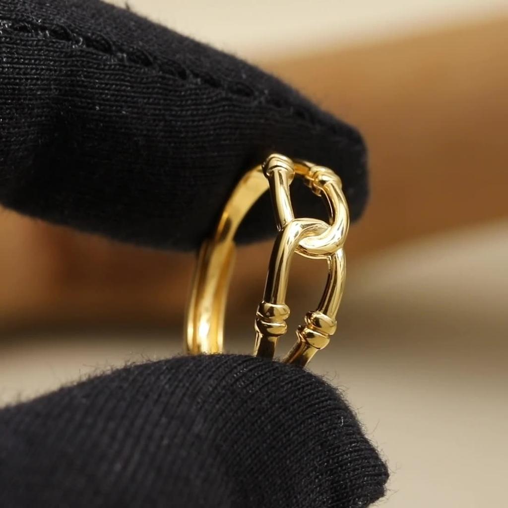 Women Minimalist Tie a Knot Gold Plating Stainless Steel Adjustable Rings Tarnish Free Jewelry